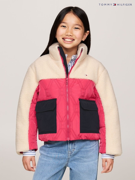 Tommy Hilfiger Red Flag Quilted Teddy Jacket (AC7082) | AED320