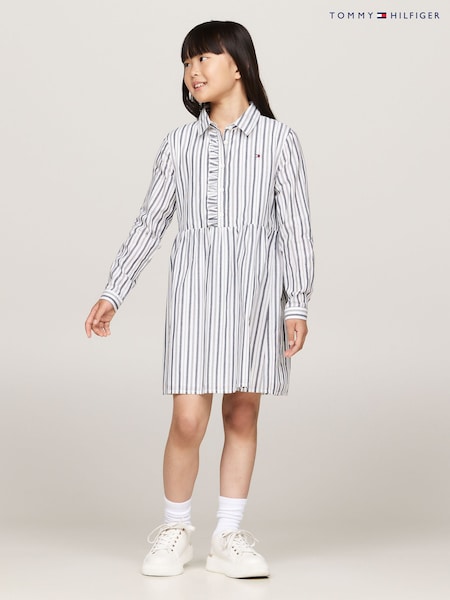 Tommy Hilfiger Stripe Shirt Long-Sleeved White Dress (AC7103) | €43