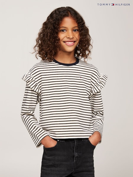 Albastru - Tricou cu dungi Tommy Hilfiger cu mânecă lungă (AC7114) | 151 LEI