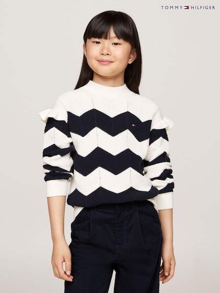 Tommy Hilfiger Wavy Stripe White Sweater (AC7116) | 3 004 грн