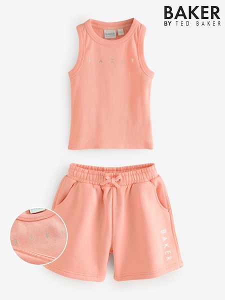 مرجاني/وردي - Baker by Ted Baker 2 Piece Racer Vest and Sweat Shorts Set (AC7132) | ‏156 د.إ.‏ - ‏ 179‏ د.إ.