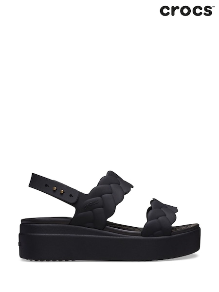 Crocs Black Brooklyn Woven Low Wedges (AC7138) | €77
