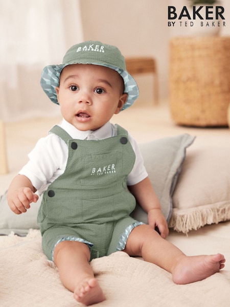 Baker by Ted Baker Seersucker Dunagrees, Polo and Hat Set (AC7141) | 243 QAR - 259 QAR