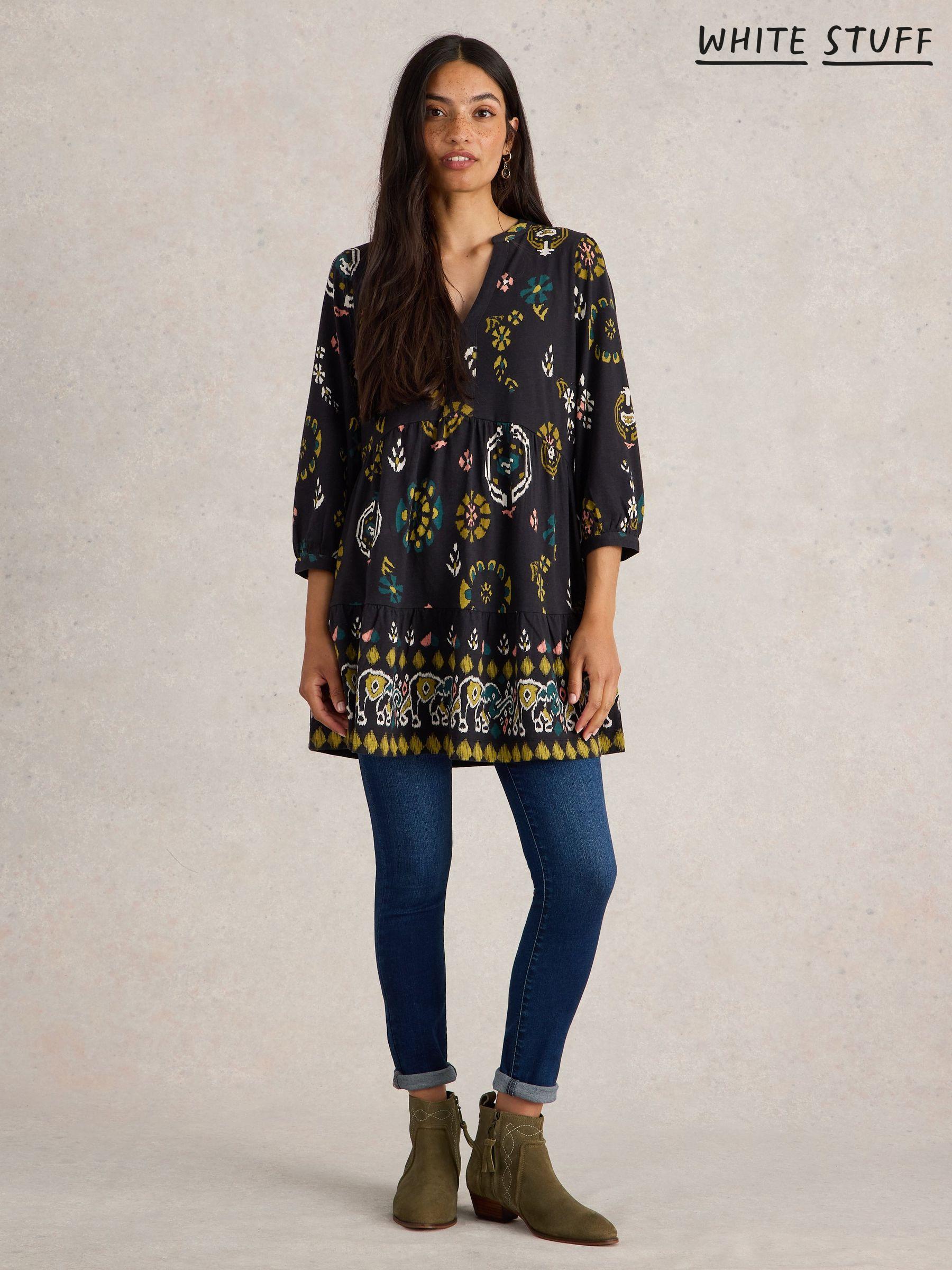 Black Floral Casual Tunics Next Luxembourg