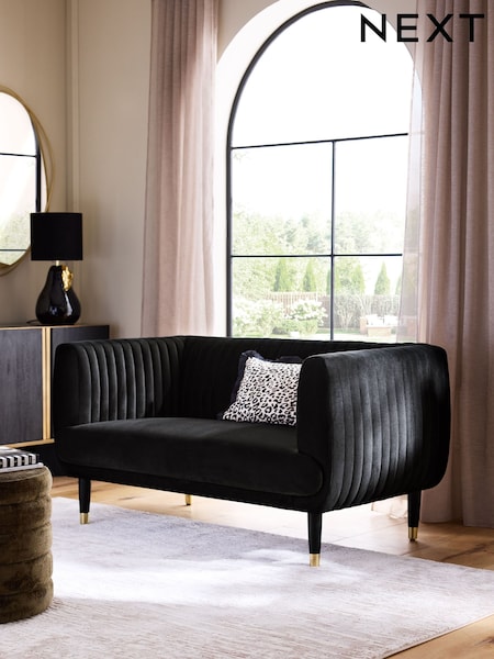 Soft Velvet Black Evie Petite Sofa (AC7179) | €675