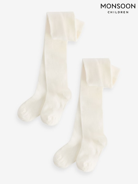 Monsoon Baby Frosted 100% Cotton Tights 2 Pack (AC7201) | 25 €