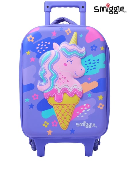 Violet - Geantă Smiggle Happy Tales Junior Hardtop Troler (AC7229) | 335 LEI
