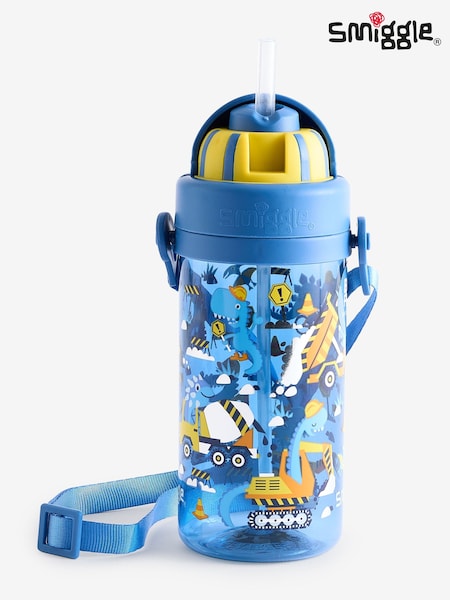 Smiggle Blue Big Dreams Teeny Tiny Plastic Drink Bottle With Strap 400Ml (AC7243) | 65 QAR