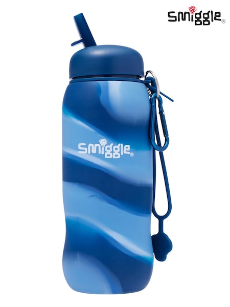 Smiggle Blue Freestyle Silicone Bottle 630ML (AC7250) | 81 QAR