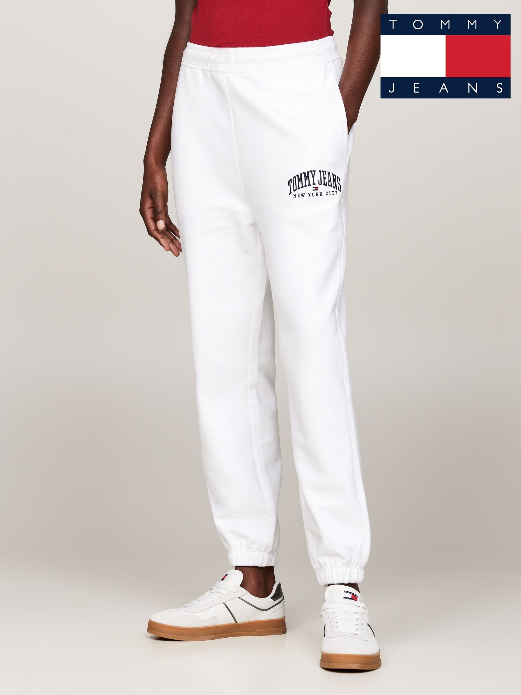 White jean joggers online