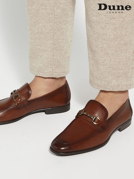 Dune London Brown Seymore Flex Sole Trim Loafers (AC7366) | €158