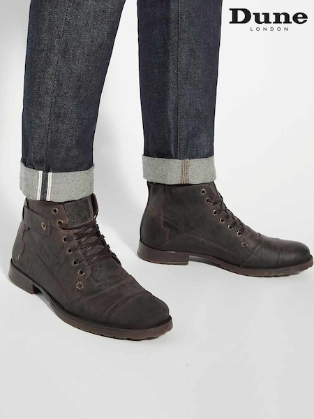 Светло-коричневый - Dune London Heavy Duty Leather Simon Ankle Boots (AC7370) | €171