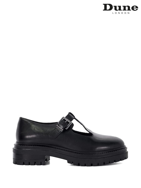 Dune London Black Henni T-Bar Mary Jane Shoes (AC7402) | €56