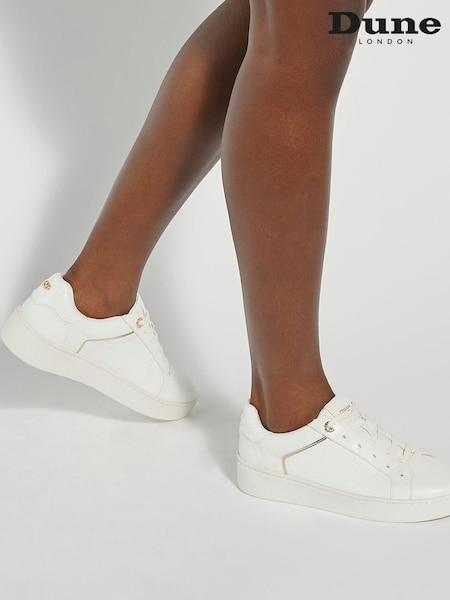 Белый - Dune London Elli Material Mix Cupsole Trainers (AC7408) | €86