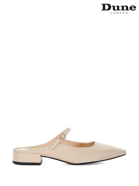 Cream - Dune London Hints Backless Point Pantofi cu talpa plată Pantofi (AC7414) | 322 LEI