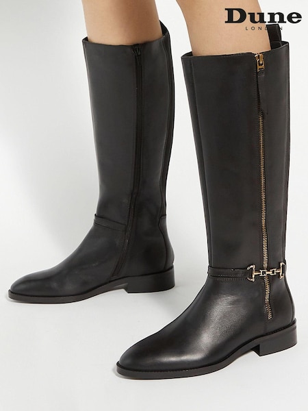 Dune London Black Standard Fit Taylyn Knee High Boots (AC7419) | $260