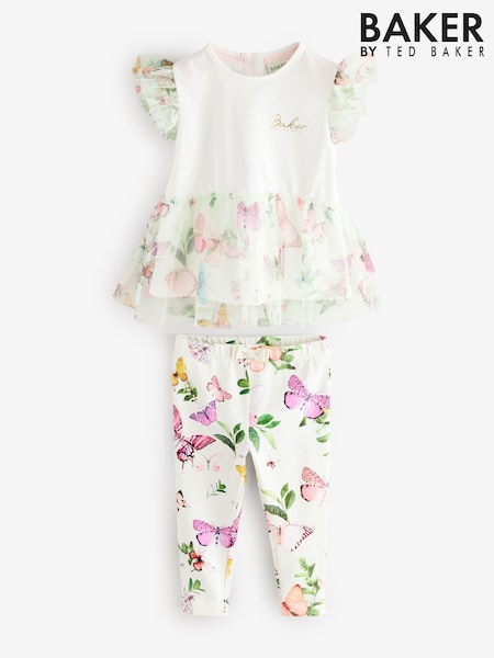 Baker by Ted Baker Mint Green Mesh Hem Top and Leggings Set (AC7440) | AED179 - AED209