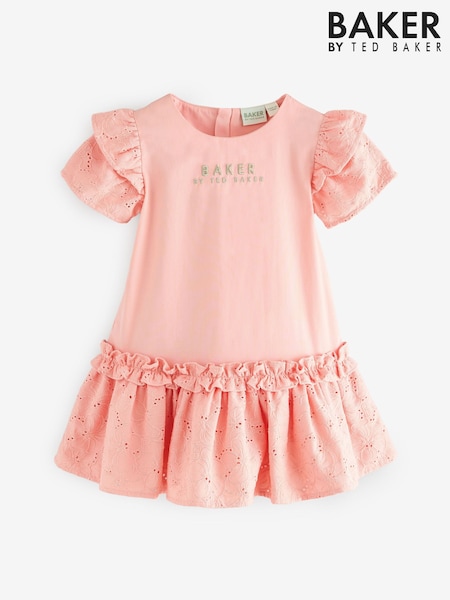 Baker By Ted Baker Pink Broiderie Detail Dress (AC7458) | ‏178 ر.ق. - ‏205 ر.ق.