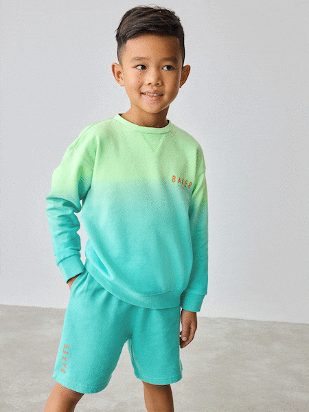 Zelená/Modrá - Baker By Ted Baker Ombre Sweatshirt And Shorts Set (AC7479) | €48 - €55