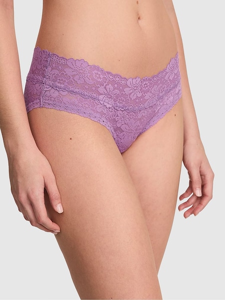 Victoria's Secret PINK Grape Taffy Purple Hipster Floral Lace Knickers (AC7500) | €10.50