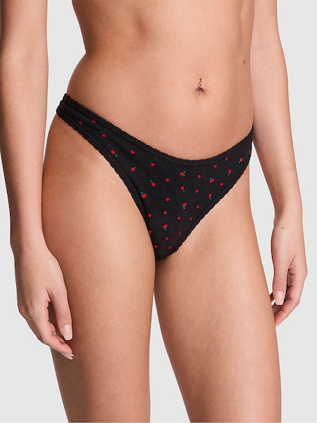Victoria's Secret PINK Black Cherry Thong Cotton Knickers (AC7508) | €10.50