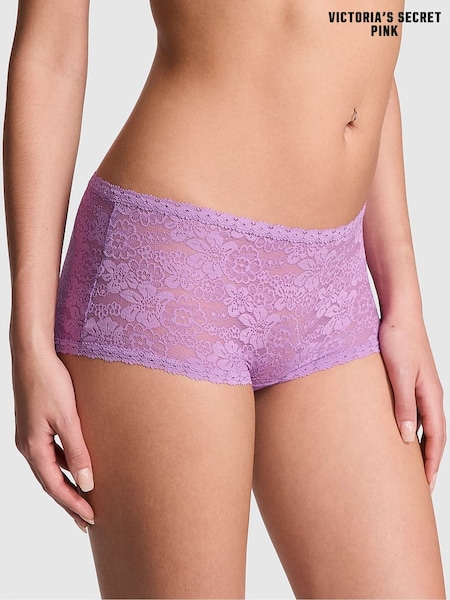 Victoria's Secret PINK Grape Taffy Purple Short Floral Lace Knickers (AC7520) | €10.50