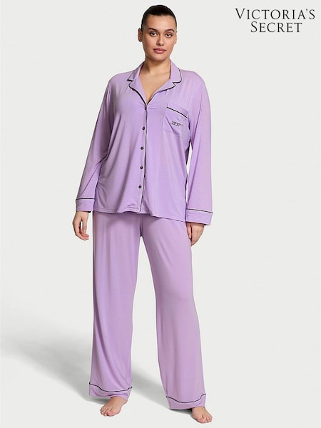 Victoria's Secret Charmed Violet Xoxo Pocket Purple Modal Long Pyjama Set (AC7543) | €68