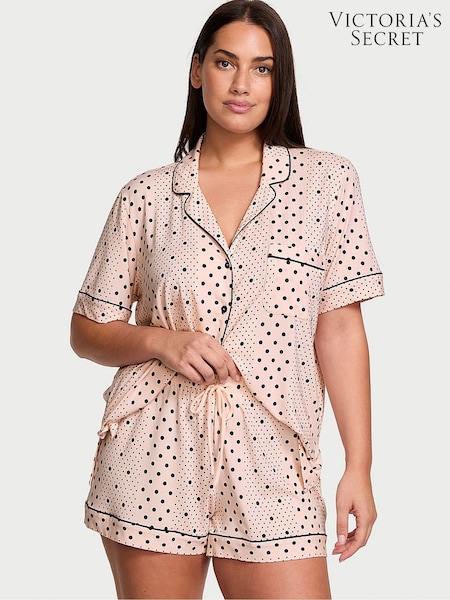 Victoria's Secret Purest Pink Dotted Stripe Modal Short Pyjama Set (AC7551) | €63