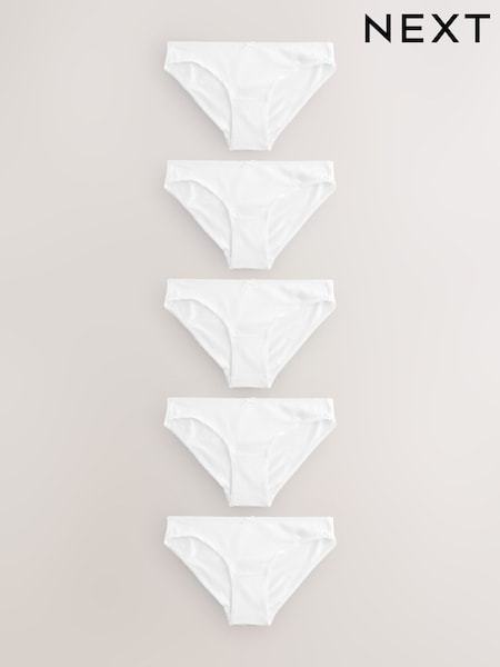 לבן - Cotton Rich Knickers 5 Pack (AC7580) | ‏30‏₪