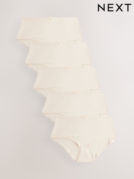 Pastel Rose Nude Midi Cotton Rich Knickers 5 Pack (AC7583) | €14.50