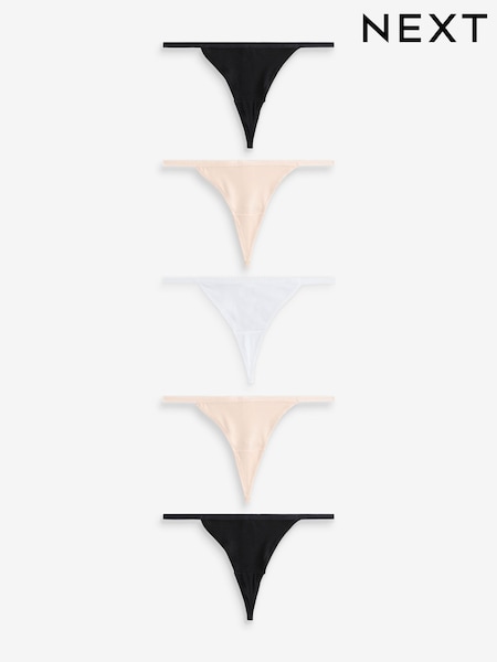 שחור/ורוד פסטל ניוד/לבן - Rich Knickers 5 Pack (AC7589) | ‏27‏₪