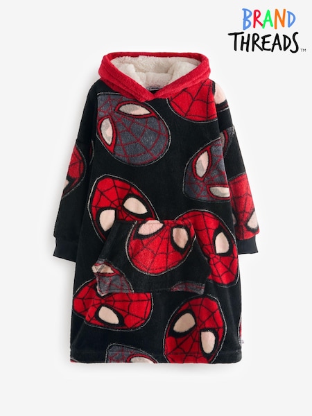 Brand Threads Black Boys Spiderman Hooded Blanket (AC7661) | € 16 - € 22