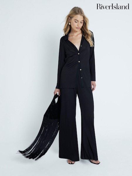 River Island Plisse Shirt (AC7677) | 125 LEI
