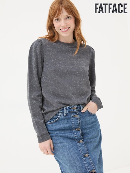 FatFace Grey Charcoal Sparkle Crew Sweater (AC7728) | €36.50