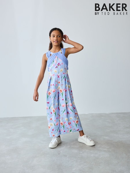 Baker by Ted Baker Blue Floral Chiffon Mix Jumpsuit (AC7744) | ‏119 د.إ.‏ - ‏ 134‏ د.إ.