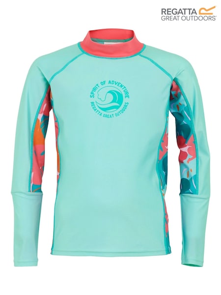 Regatta Light Blue Kids Hoku Long Sleeve Rash Vest (AC7767) | €25