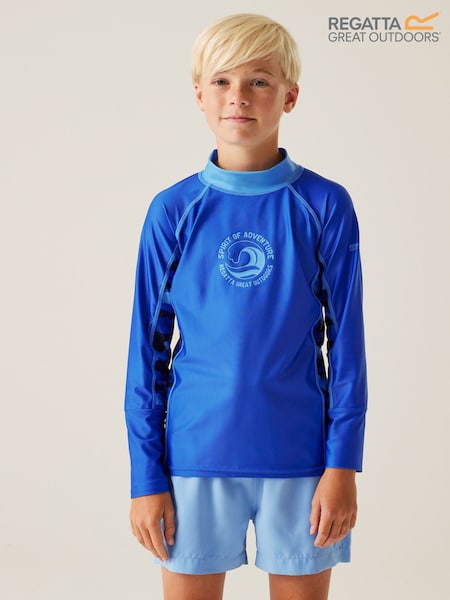 Regatta Blue Kids Hoku Long Sleeve Rash Vest (AC7772) | €26
