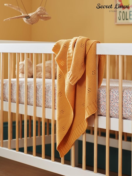 Secret Linen Store Baby Bailey 100% Organic Cotton Knitted Blanket (AC7874) | DKK355