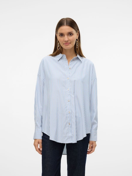 Albastru - Cămașă supradimensionată cu nasturi Vero Moda (AC7939) | 91 LEI