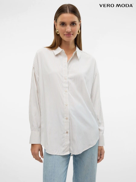 Gri - Cămașă supradimensionată cu nasturi Vero Moda (AC7949) | 91 LEI