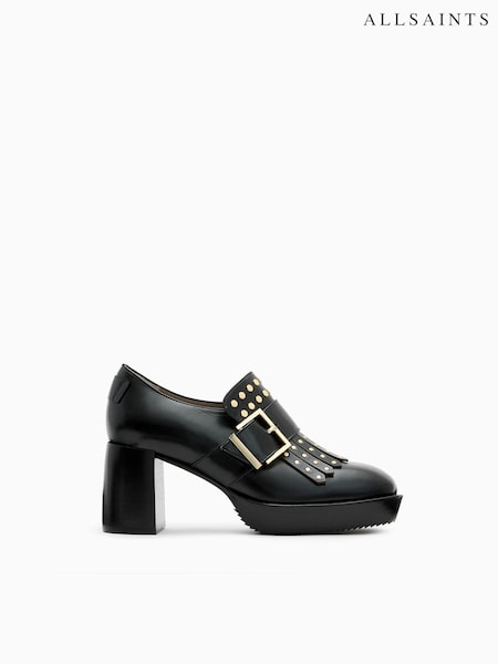 AllSaints Black Zia Stud Loafers (AC8147) | €399
