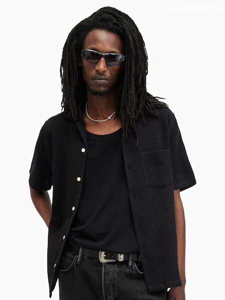 AllSaints Black Helston Short Sleeve Shirt (AC8149) | €170