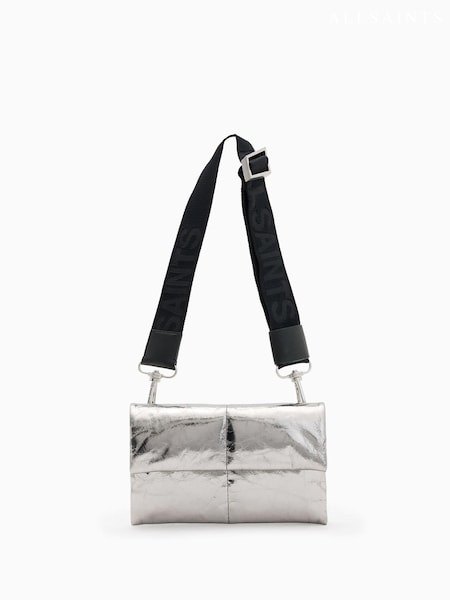 AllSaints Grey Ezra Quilt Cross-Body Bag (AC8176) | 418 QAR