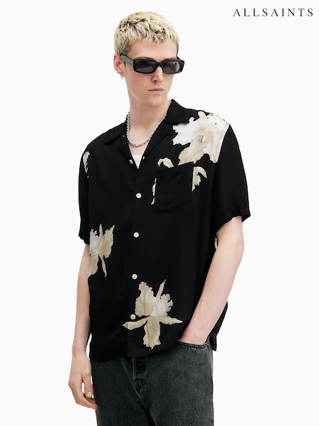 AllSaints Black Lachaise Short Sleeve Shirt (AC8194) | €79