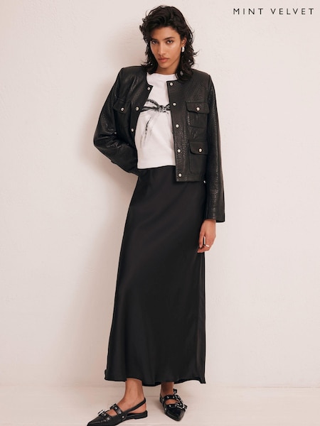 Mint Velvet Satin Maxi Slip Skirt (AC8236) | ‏448‏₪