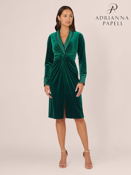 Adrianna Papell Velvet Tuxedo Dress (AC8249) | 443 QAR