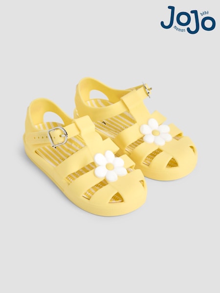 JoJo Maman Bébé Yellow Flower Jelly Sandals (AC8334) | ₪70 - ₪80