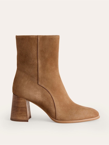 Boden Brown Heeled Leather Mid Boots (AC8462) | €108