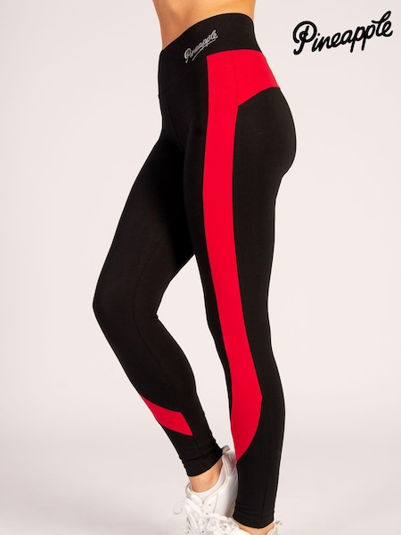 Pineapple Black Womens Racer Panel Leggings (AC8478) | €14