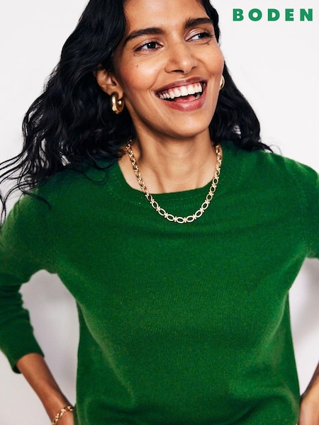 Boden green haze Eva Cashmere Crew Neck Jumper (AC8526) | €99